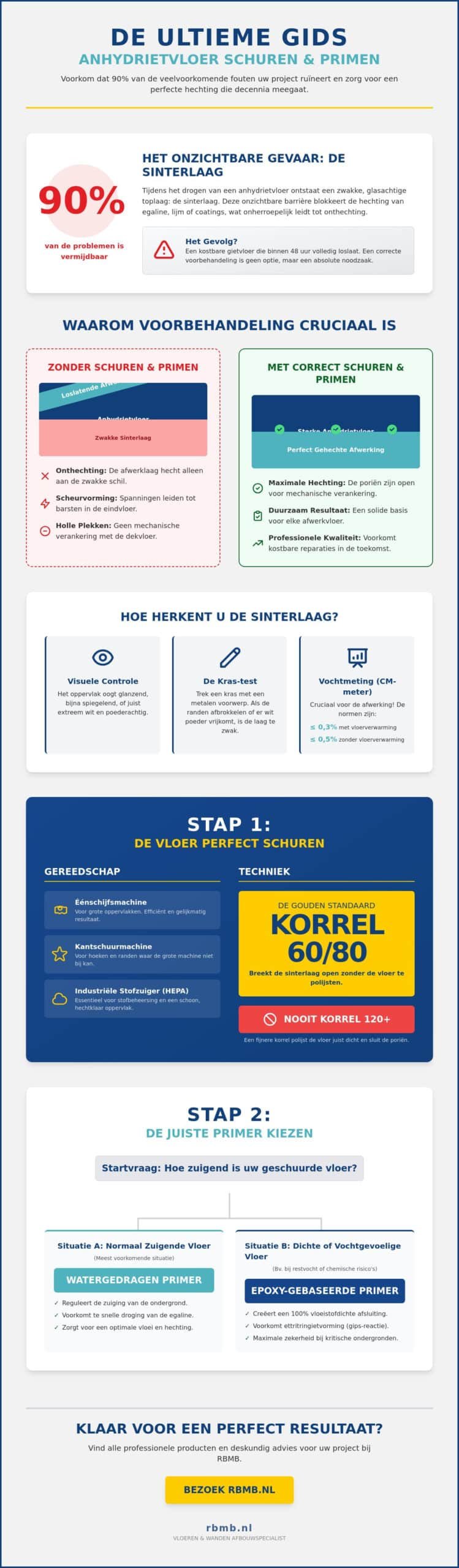 Anhydrietvloer schuren en primen: De complete gids voor een perfecte hechting